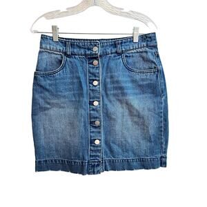 H&M Button Up Denim Jean Skirt Size: 8